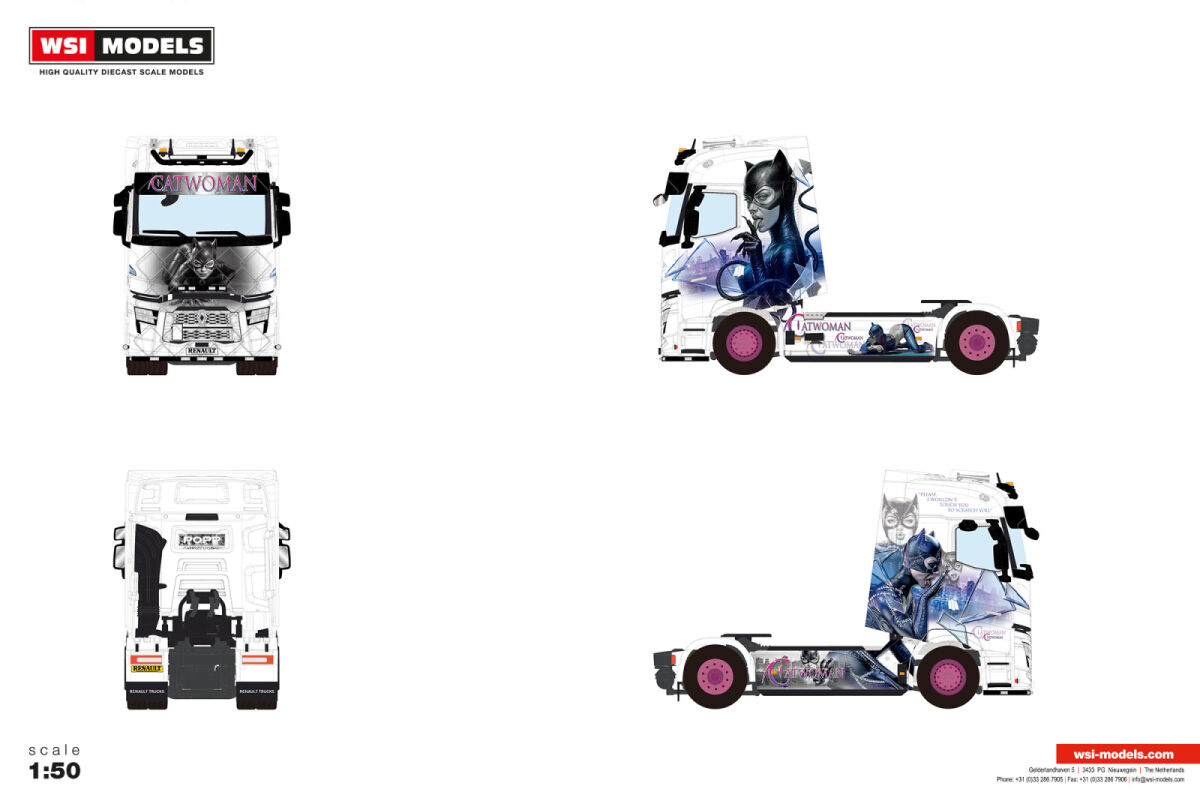 01-5244 -WSI - Renault T High EVO 4x2 Sattelzugmaschine "Popp Fahrzeugbau Catwoman" DE